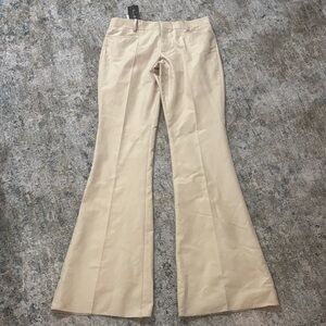 Gucci wide leg pleated women's trousers beige pants size 44 US 8-10 NWT